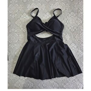 B2PRITY Womens Black One Piece Cutout Swimdress Swimsuit Size XL NEW